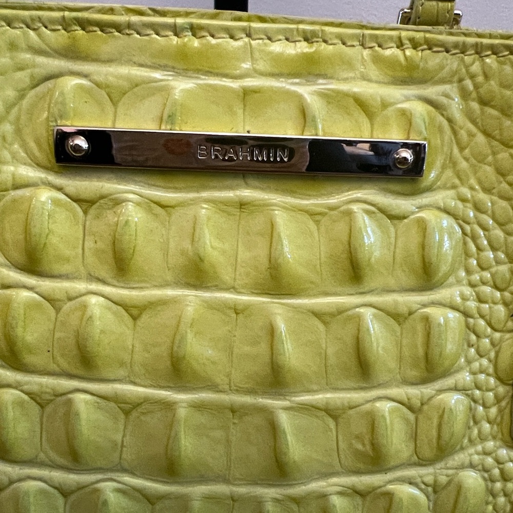 Brahmin Small Caroline Handbag/Crossbody in Neon Yellow - Picture 3 of 13
